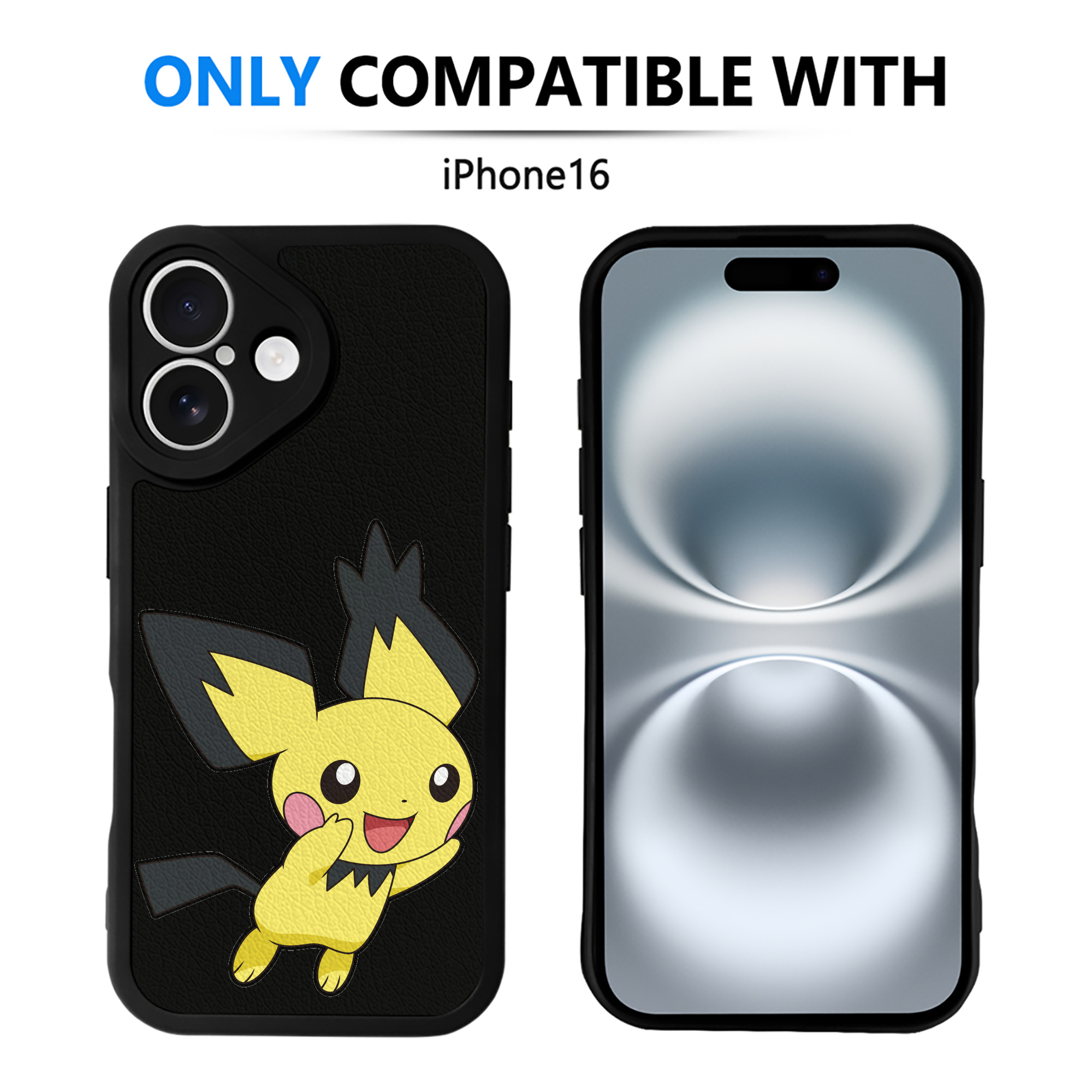 （画像用） ポケットモンスター Pokémon 【iPhone 16シリーズ対応】シリコンスマホケース（レザー調） 材質：シリコン